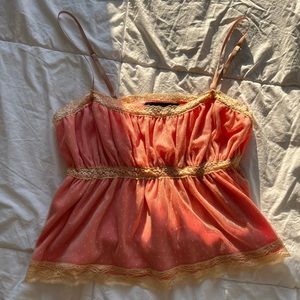 Cinched Elegant Lace Balletcore Babydoll Cami